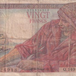 France 20 Francs Rare World Note#B2