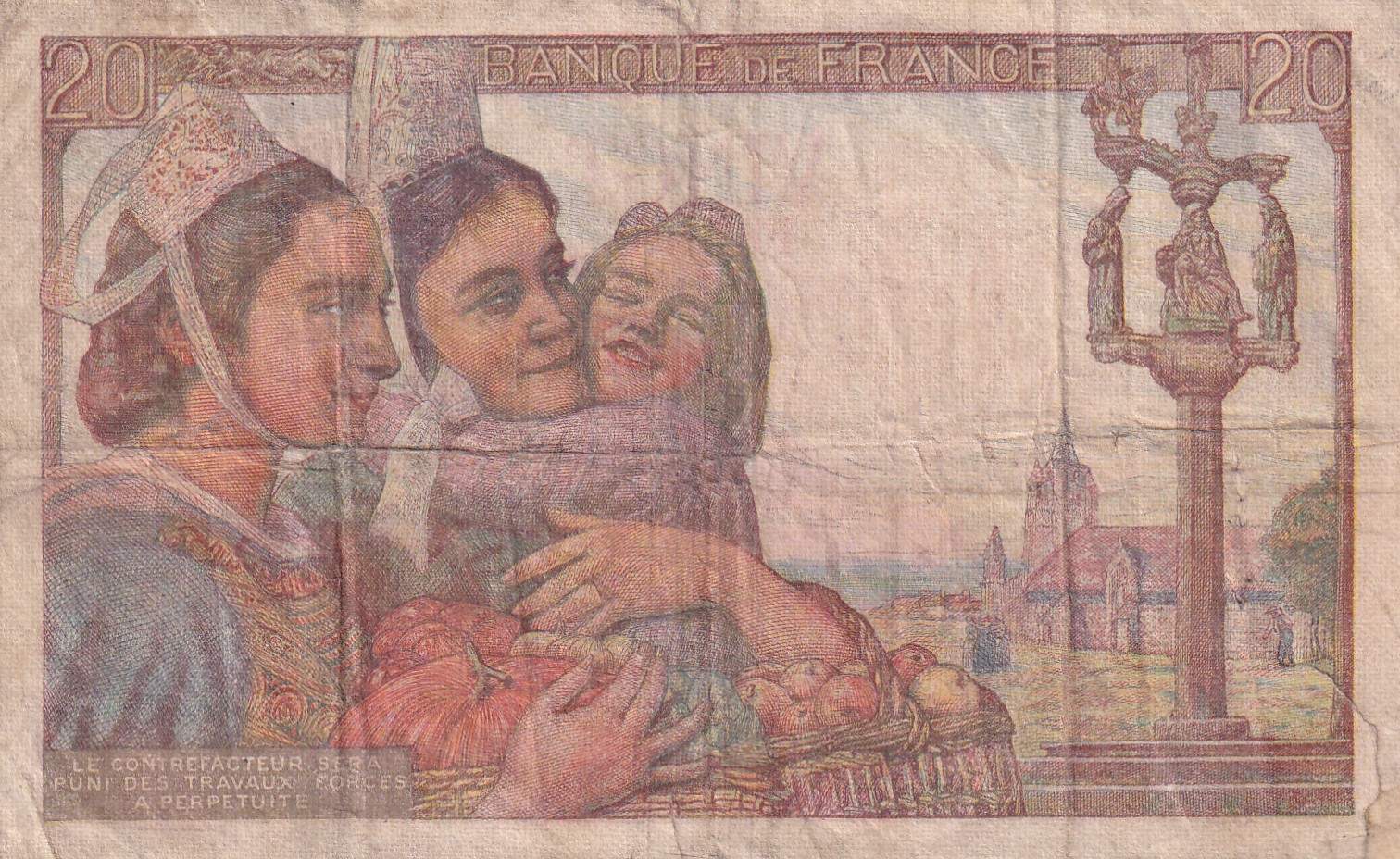 France 20 Francs Rare World Note#B2