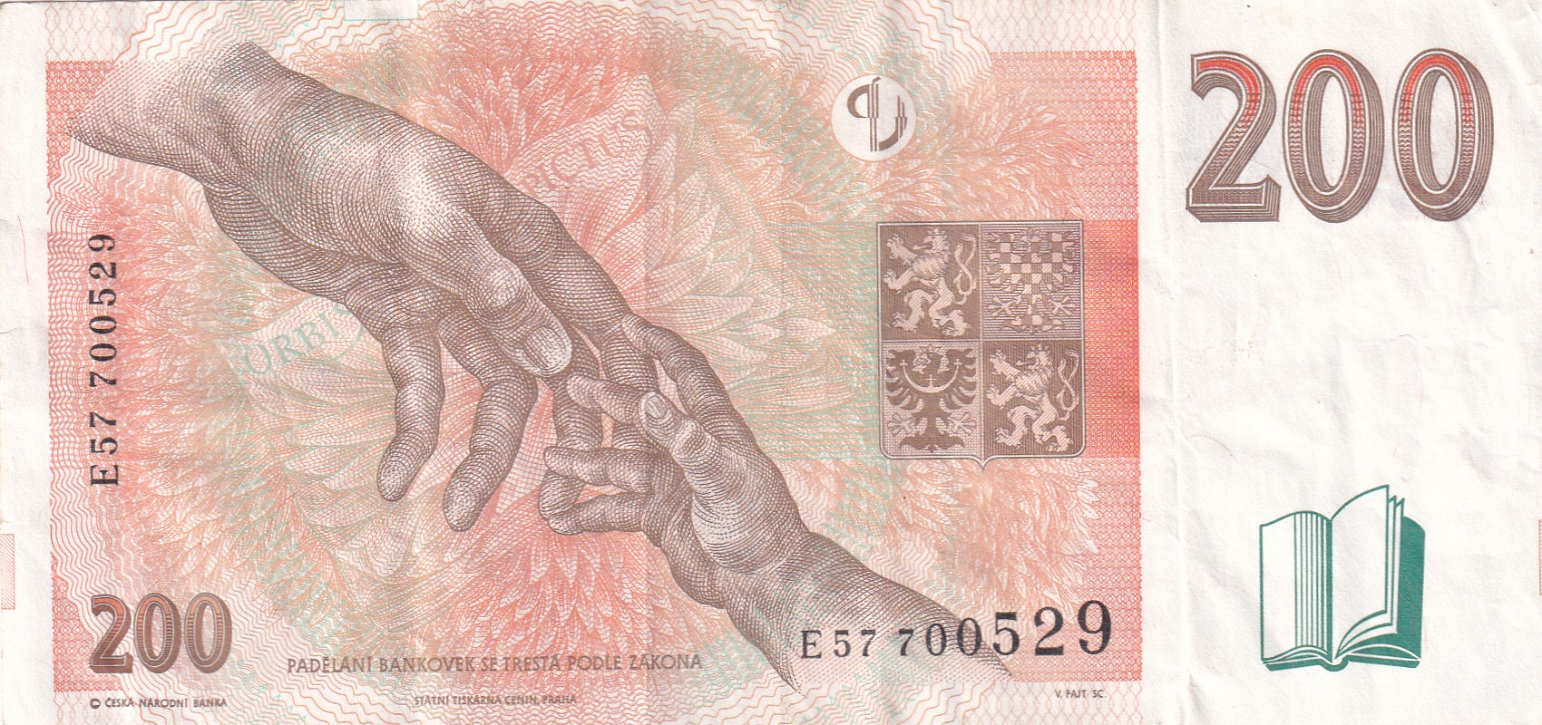 Czech Republic 200 Korun Rare Note #B2