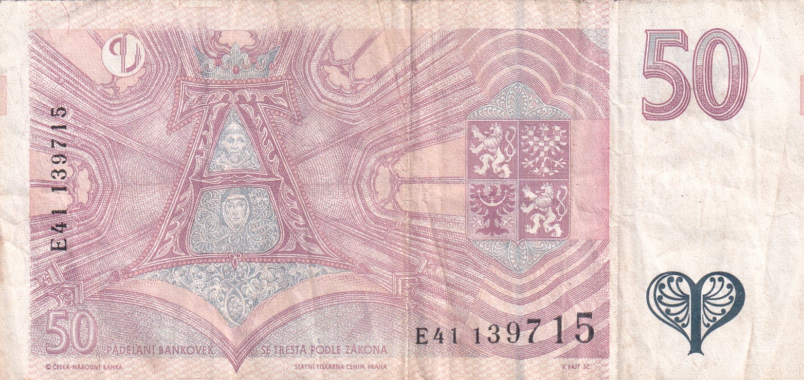 Czech 50 Korun Rare Note #B2