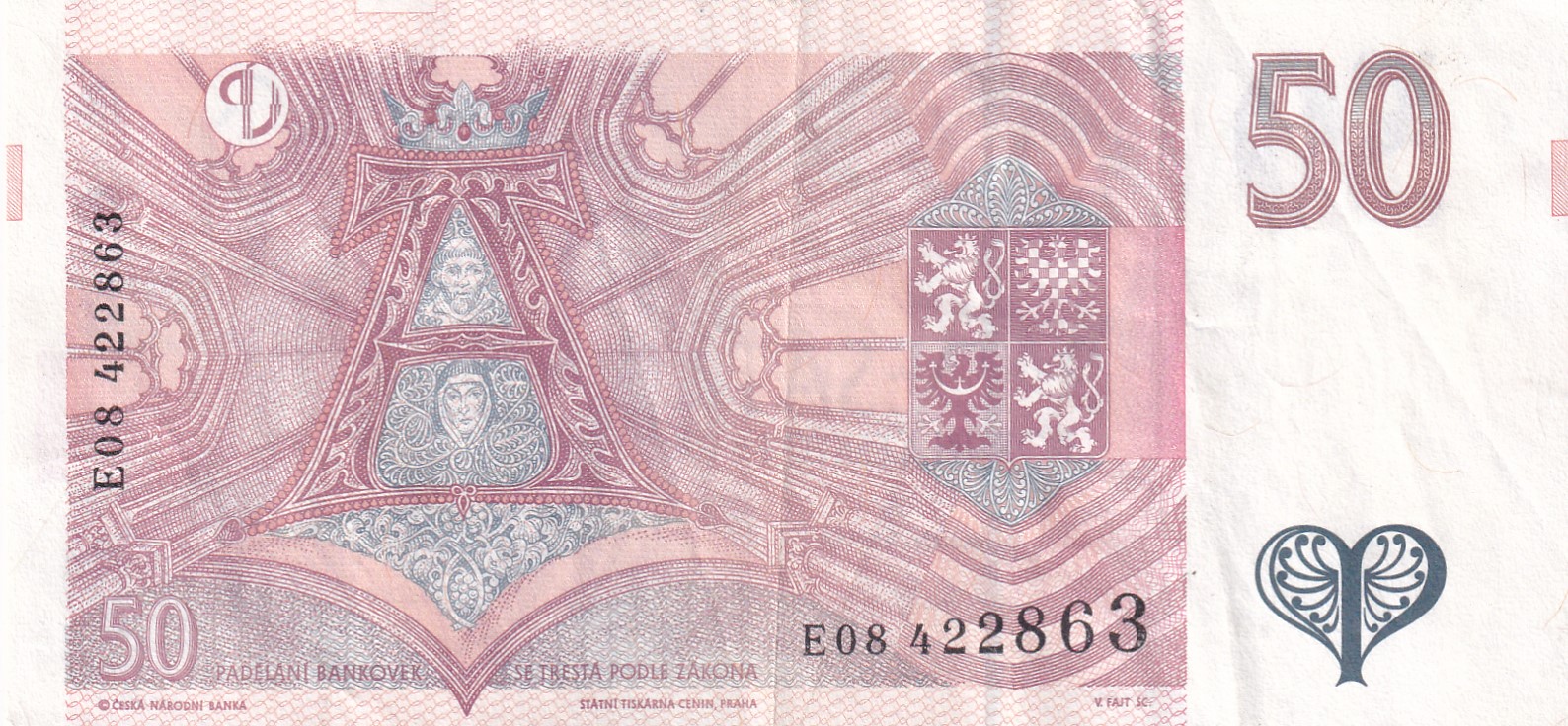 Czech 50 Korun Rare Note #B2