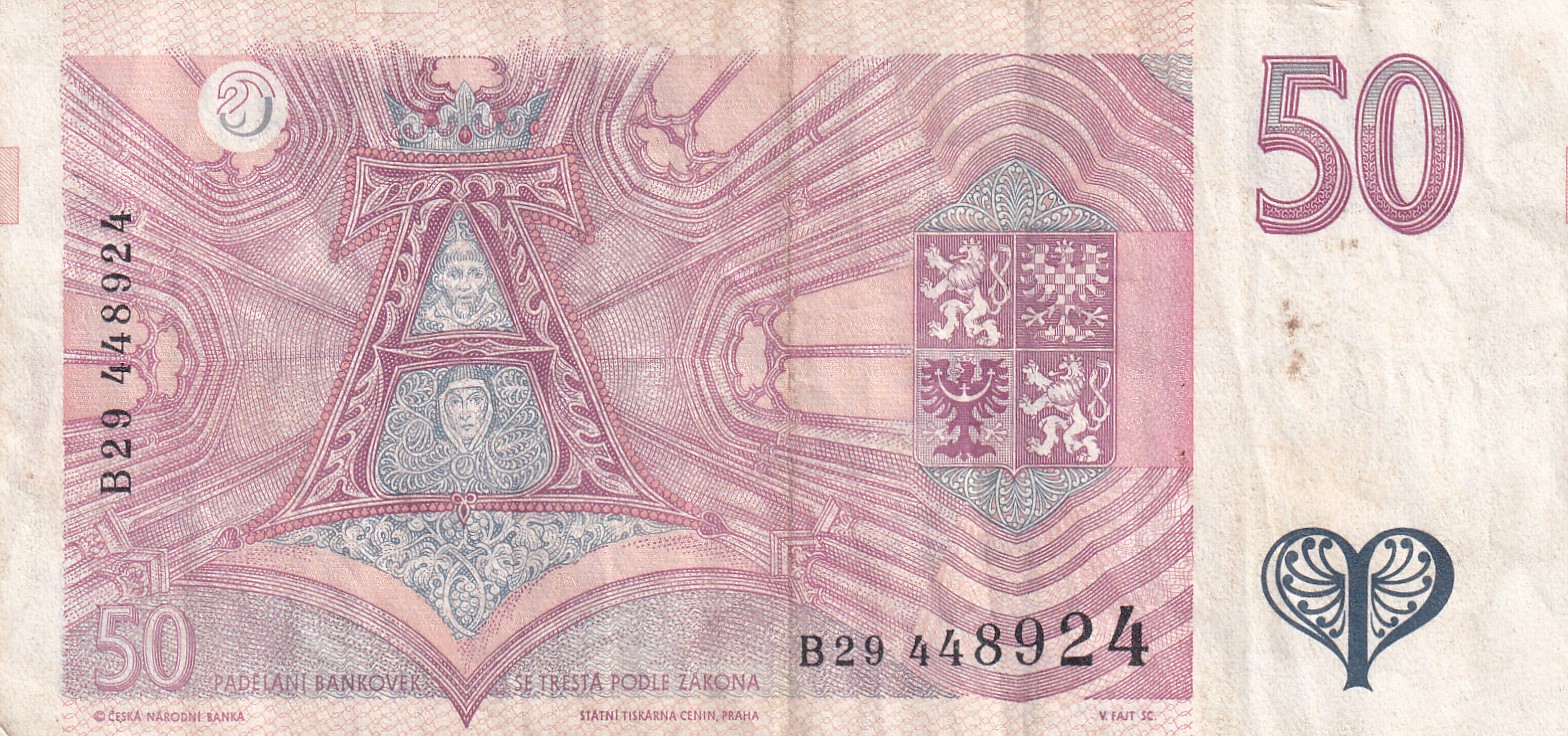Czech 50 Korun Rare Note #B2