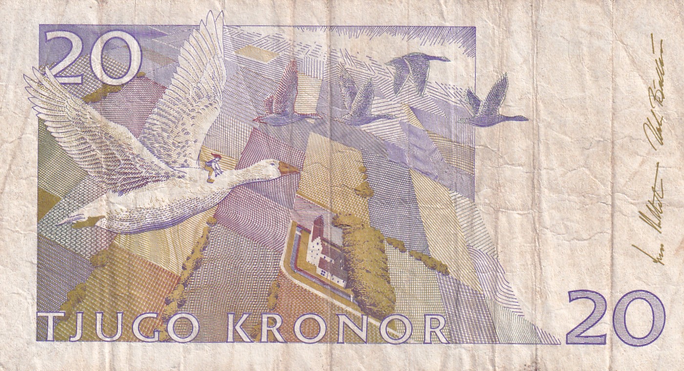 Sweden 20 Kronor small type Rare Note #B2