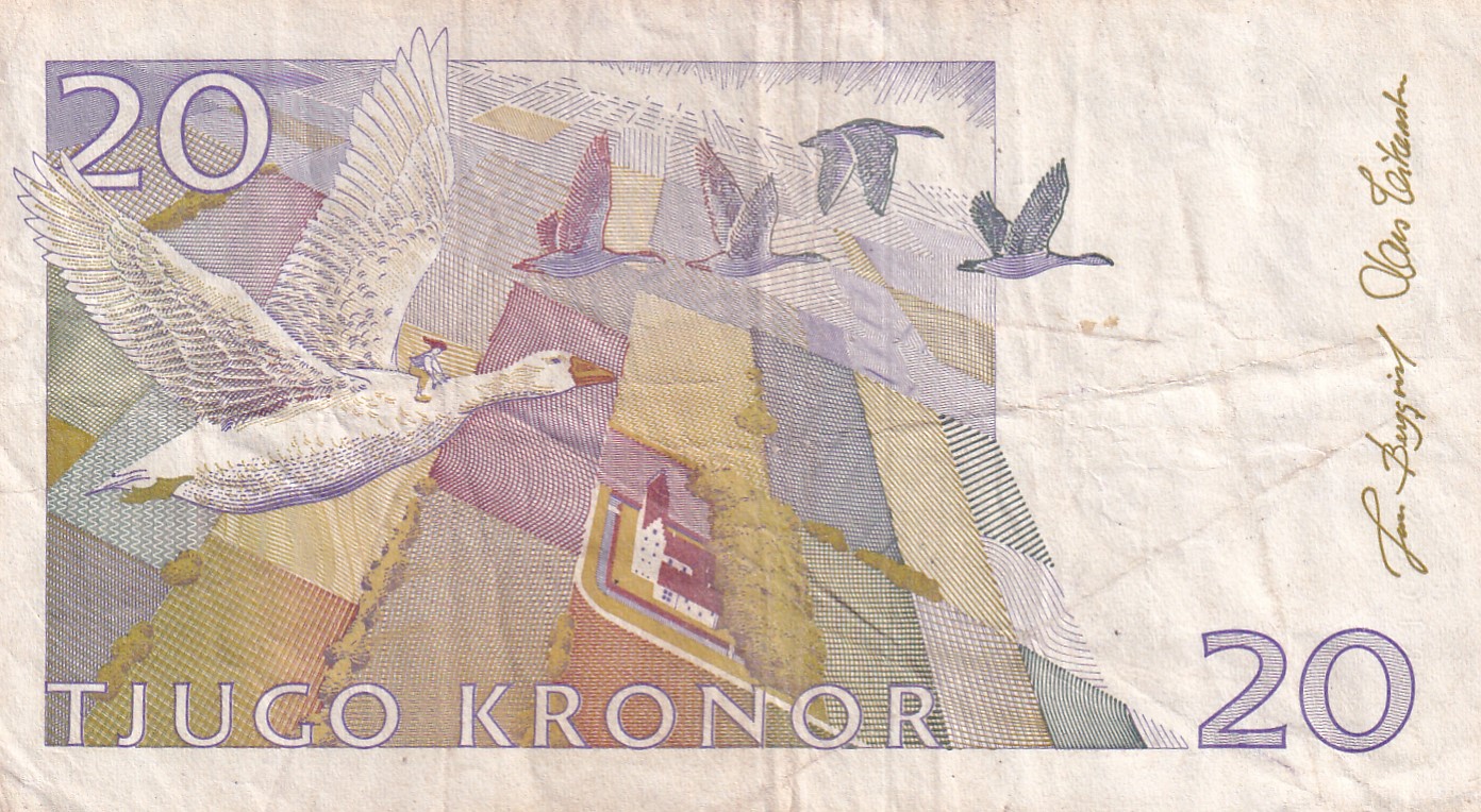 Sweden 20 Kronor small type Rare Note #B2