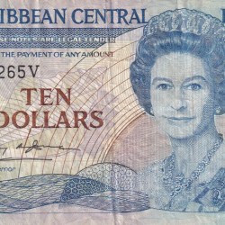 Eastern Caribbean States 10 Dollars Rare World Note#B2