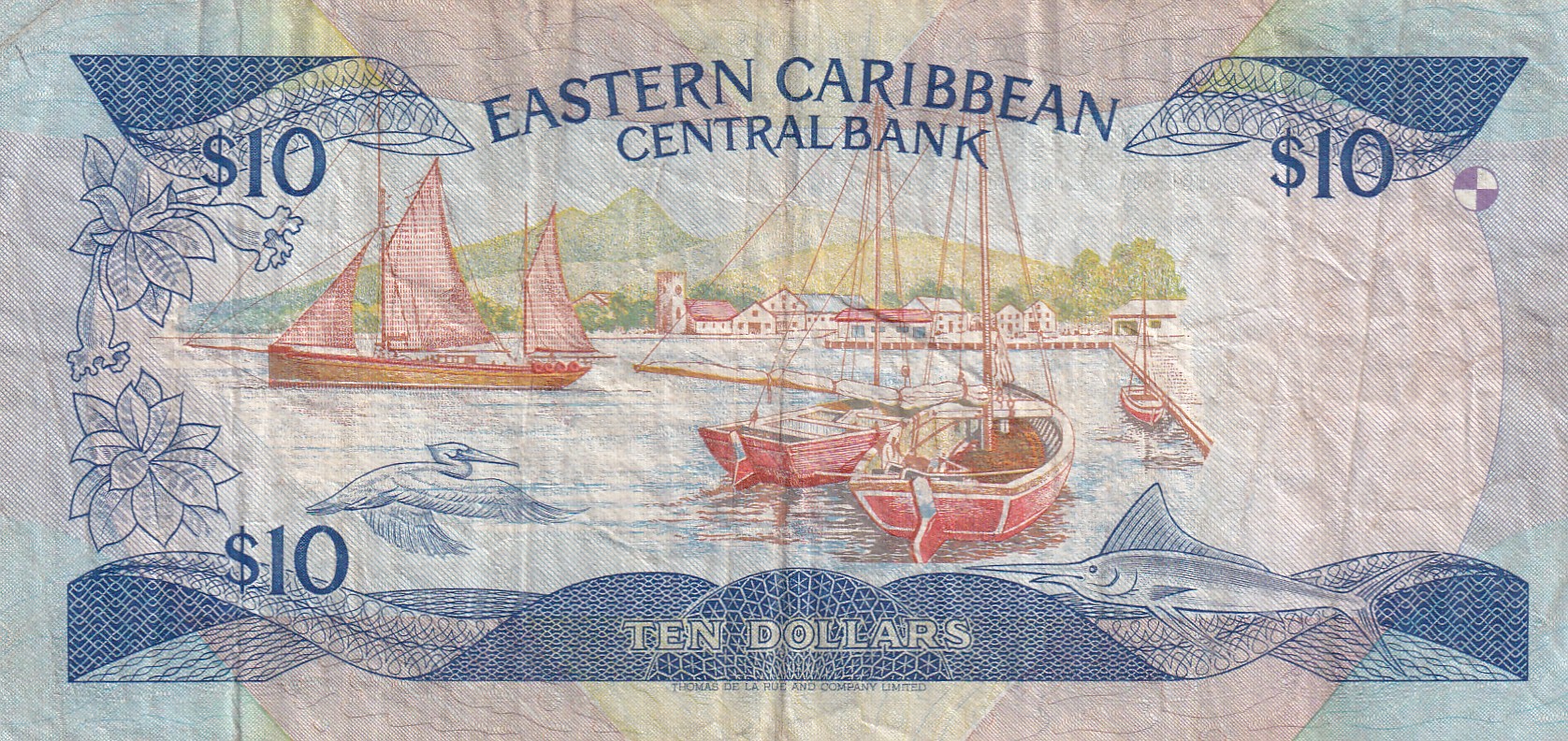Eastern Caribbean States 10 Dollars Rare World Note#B2