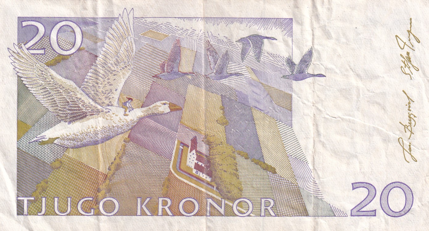 Sweden 20 Kronor small type Rare Note #B2