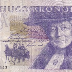 Sweden 20 Kronor small type Rare Note #B2
