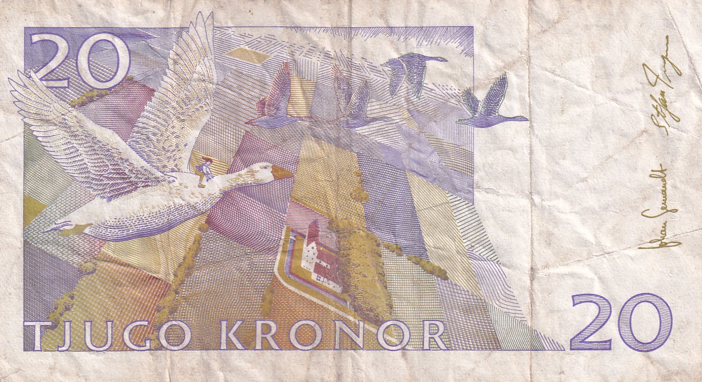 Sweden 20 Kronor small type Rare Note #B2