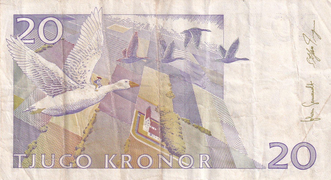 Sweden 20 Kronor (small type) Rare World Note