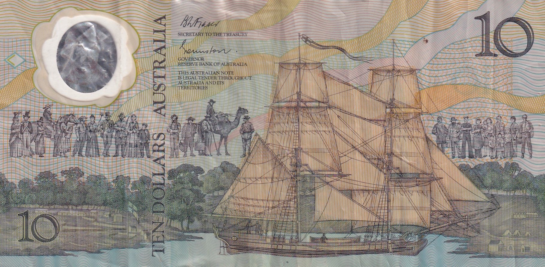 Australia 10 Dollars Bicentenary of European Settlement Rare Polymer World Note #B2