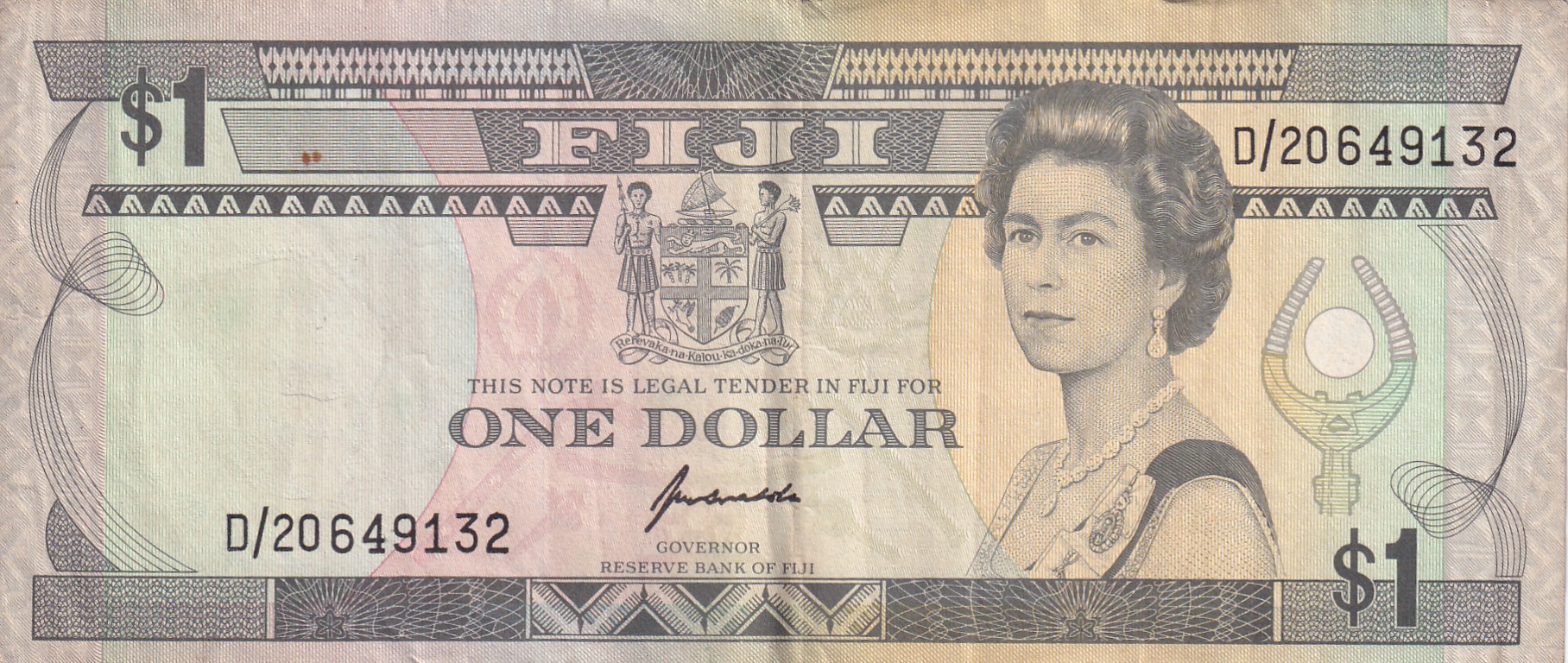 Fiji One Dollar Rare World Note #B2