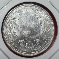 One Rupee Silver Coin Victoria Empress 1901 Bombay Mint