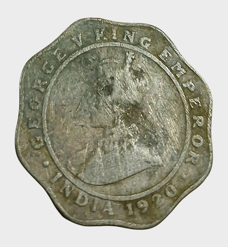 British India 4 Annas Cu/Ni Year 1920 King George-V in Collectable Grade.