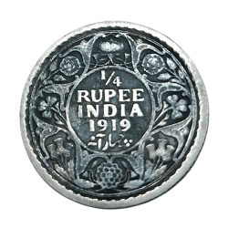 British India Silver 1/4 Rupee Year 1919 King George-V in Collectable Grade.