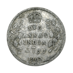 British India Silver 2 Anna’s Year 1903 King Edward-VII in Collectable Grade.