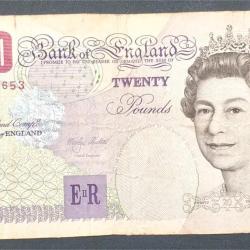 England 20 Pounds (Elizabeth II Sir Edward Elgar) Old Issue Rare World Note #B2