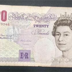 England 20 Pounds (Elizabeth II Sir Edward Elgar) Old Issue Rare World Note #B2