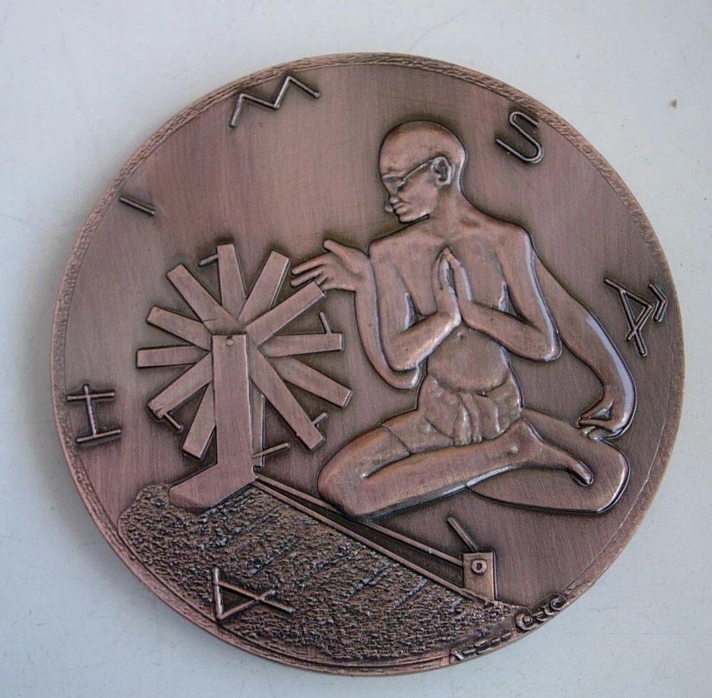 Mahatma Gandhi India's independence Medal Spain Rare Beautiful Big Size Medellion # D-195