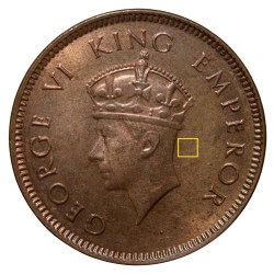 Bronze 1/4 Anna of George VI (AD1939) of Bombay Mint Head Type I with Privy Test Mark Rare
