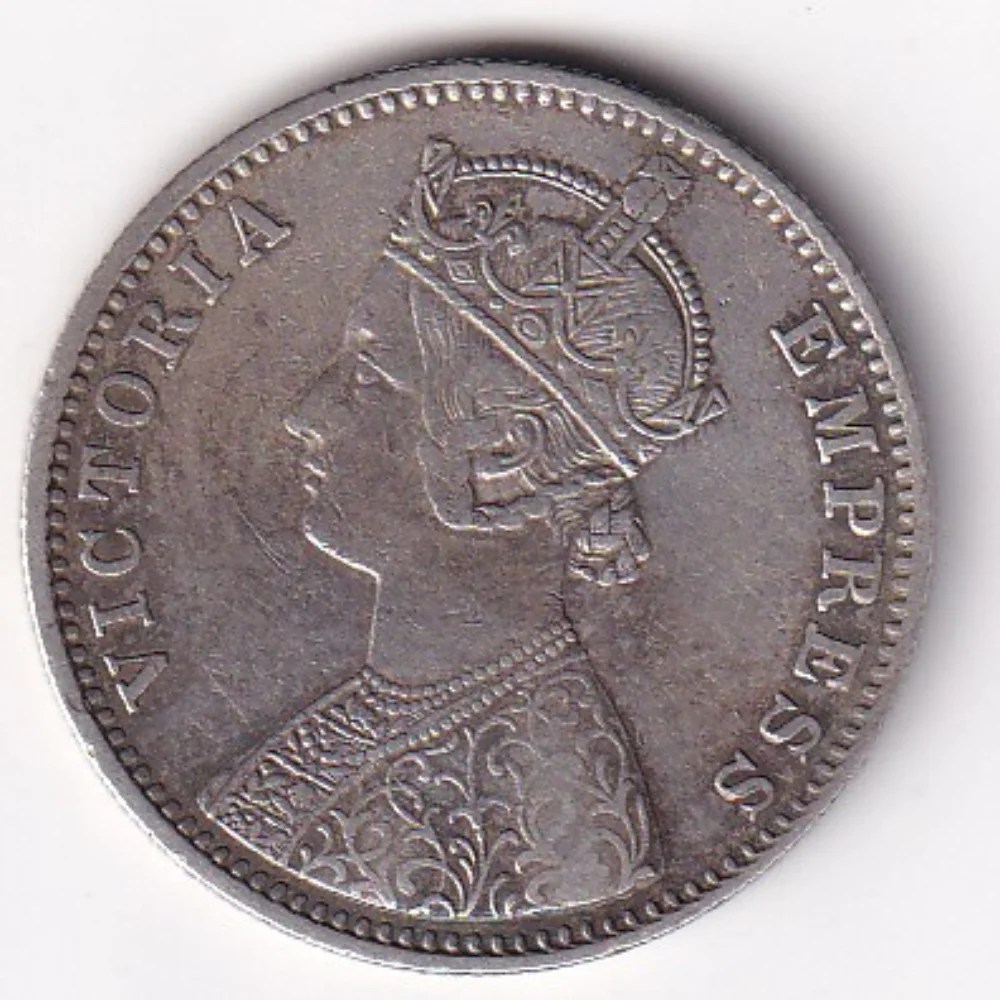 British India One Rupees 1898 Victoria Rare Silver Coin