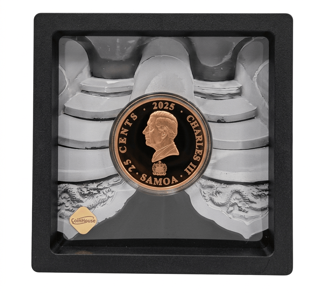 2025 Samoa – 25 cents , Azure Dragon Chinese Eaves Tiles Proof Coin Pack