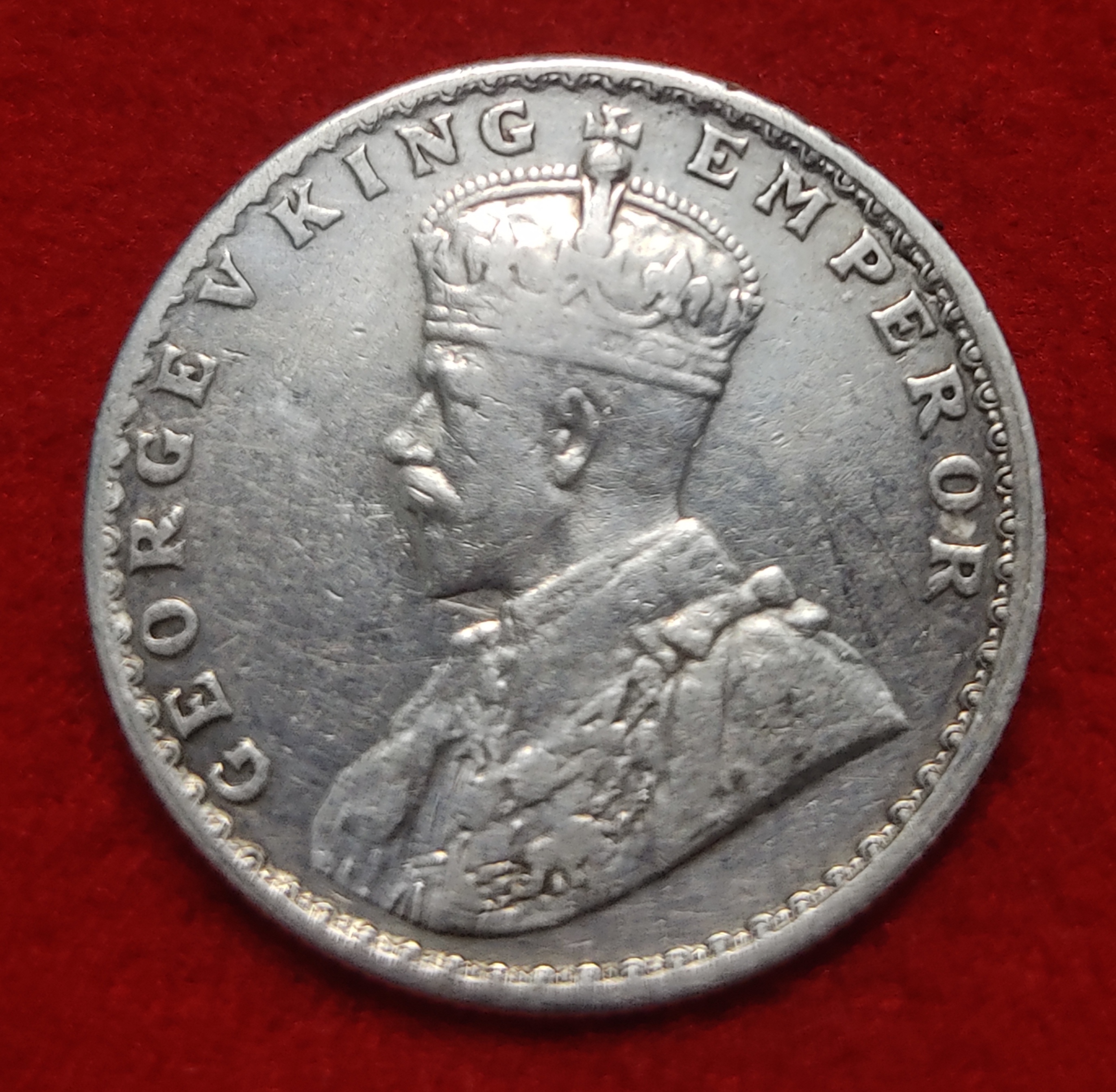 Half Rupee Silver Coin George V 1923 Bombay Mint