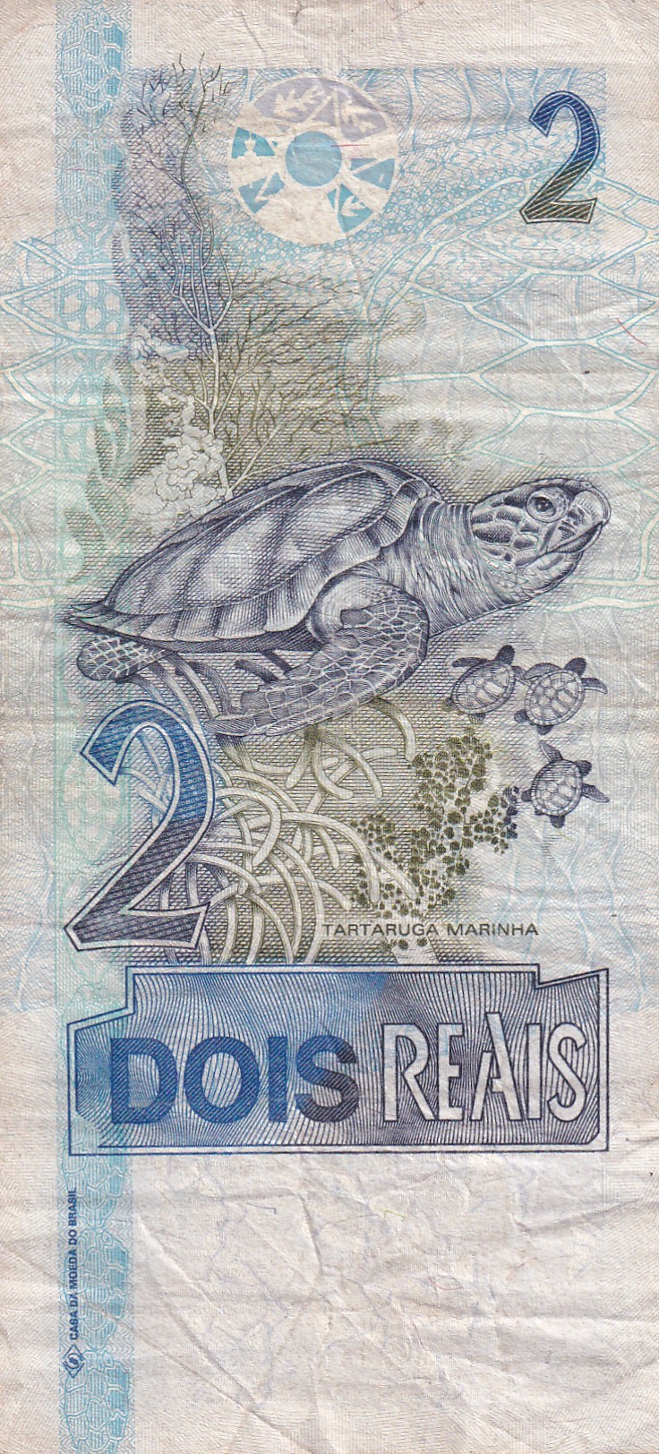 Brazil 2 Reais Rare World Note#B2