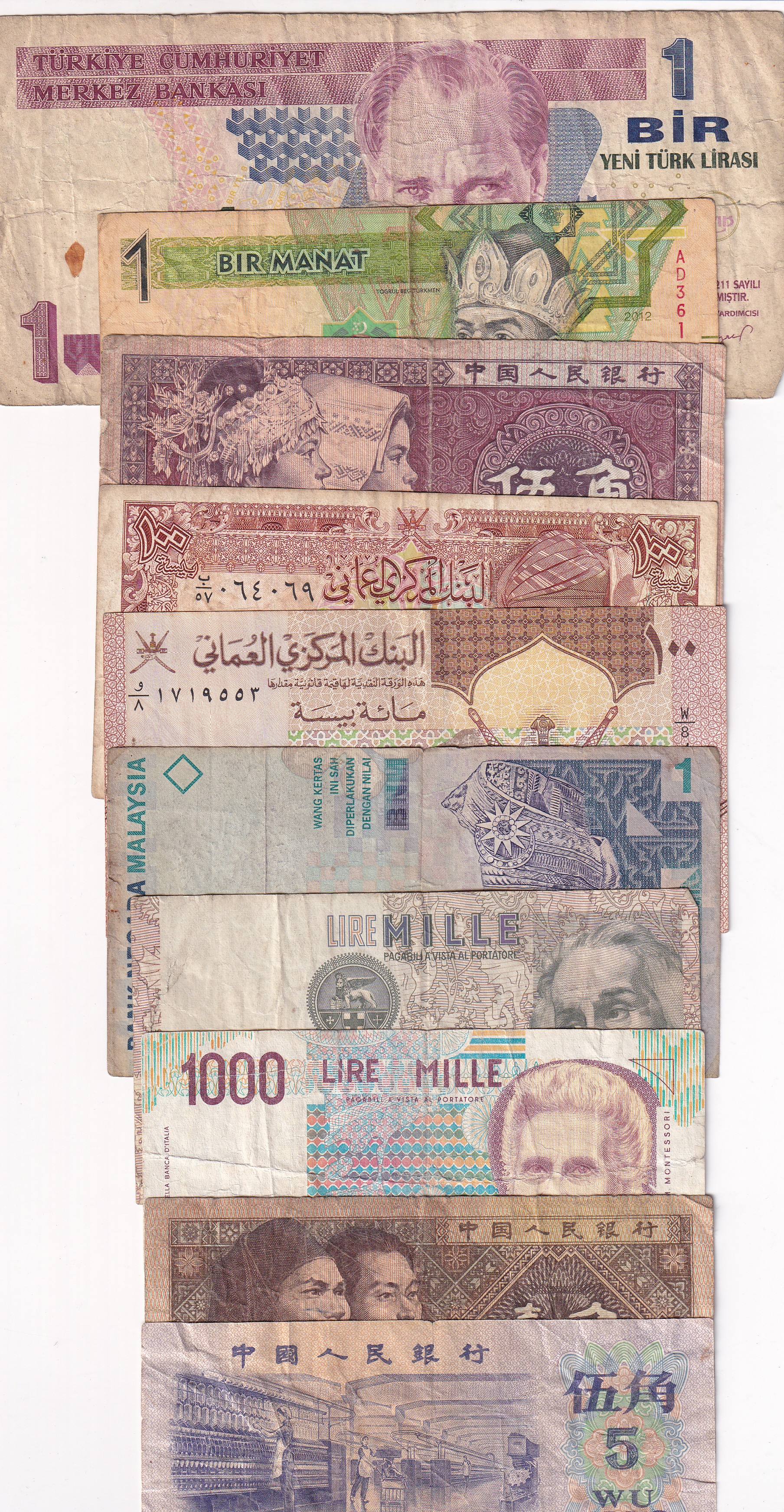 10 Different Counties World Bank Note Set (10 Pcs Lott)#Sku-48