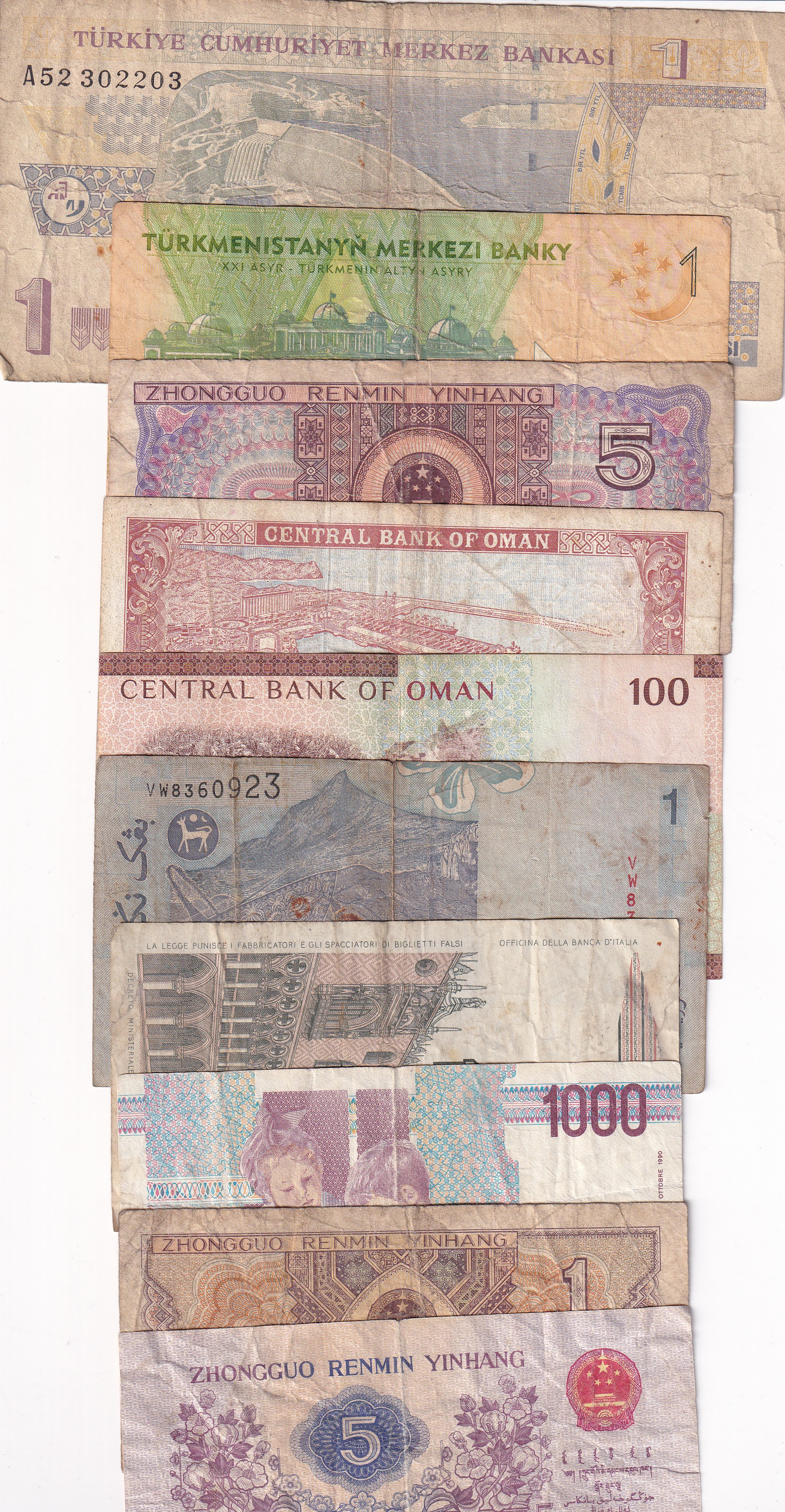 10 Different Counties World Bank Note Set (10 Pcs Lott)#Sku-48