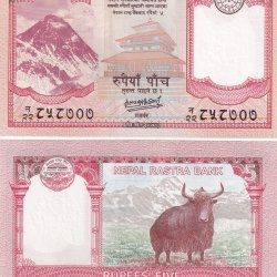 Nepal 5 Rupees - Gyanendra Bir Bikram Rare GEM UNC Note