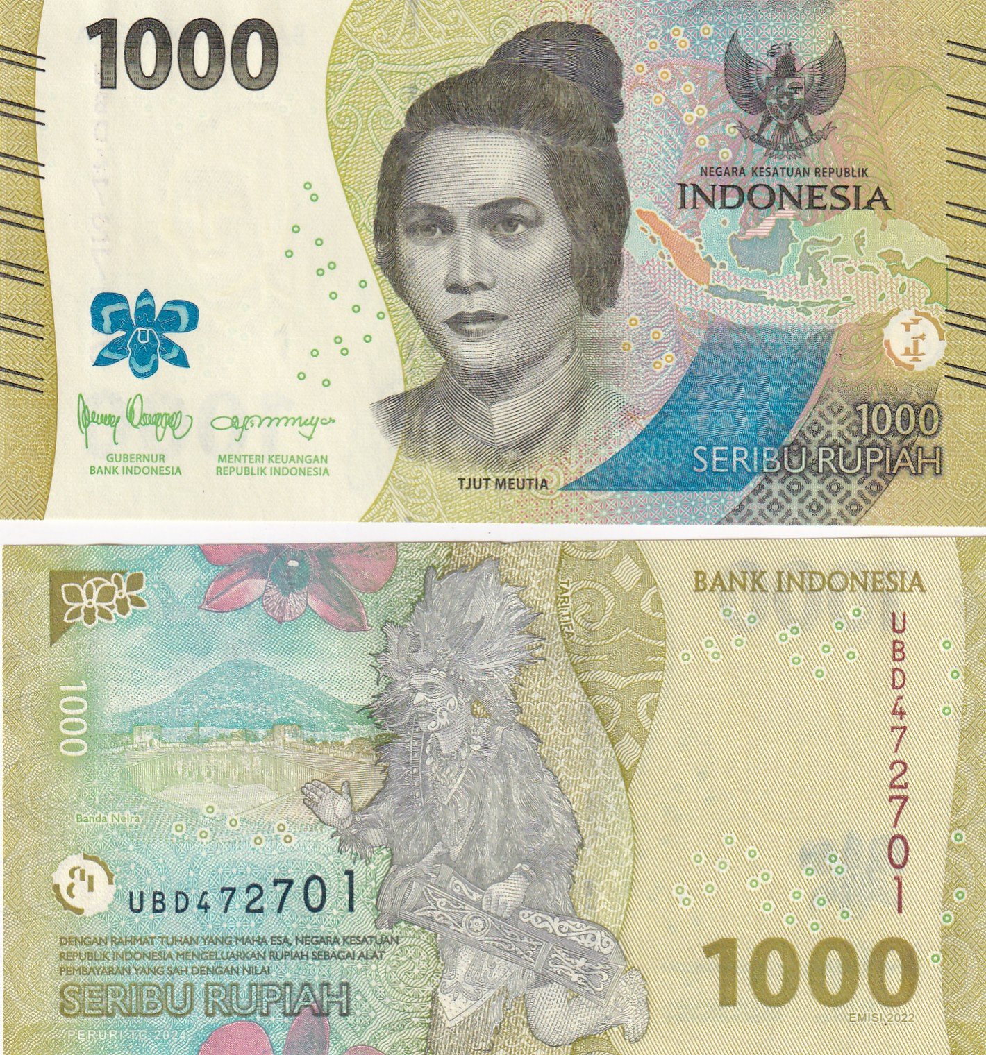 Indonesia 1000 Rupiah GEM UNC Note