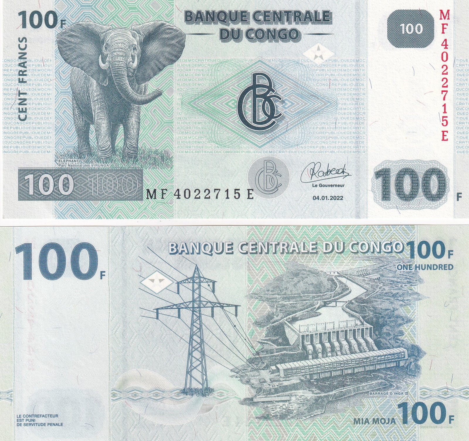 Congo 100 Francs Rare GEM UNC Note