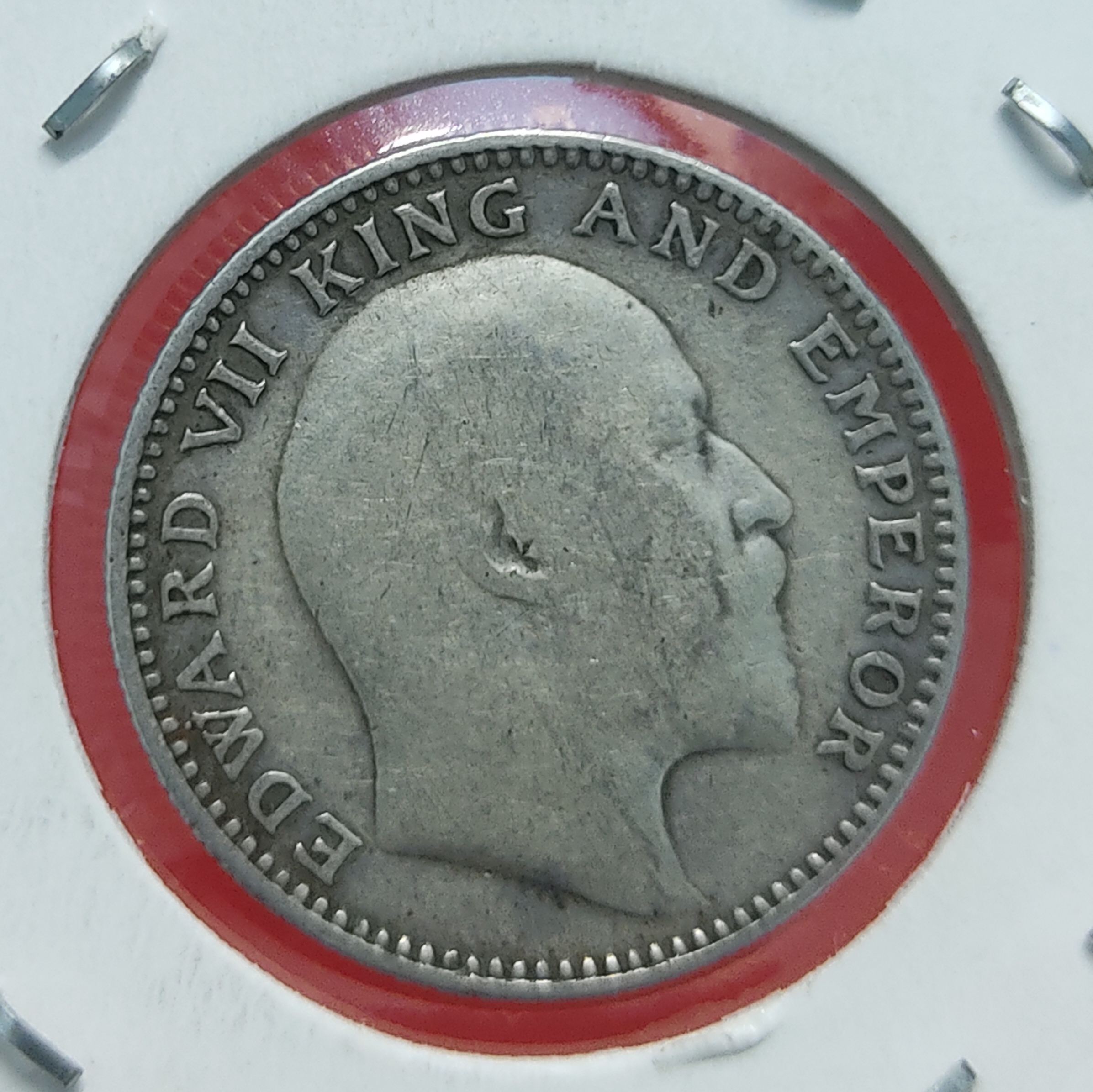 Rare Half Rupee Silver Coin Edward VIII Year 1909 Calcutta Mint
