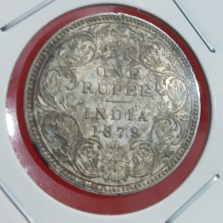One Rupee Silver Coin Victoria Empress 1879 Bombay