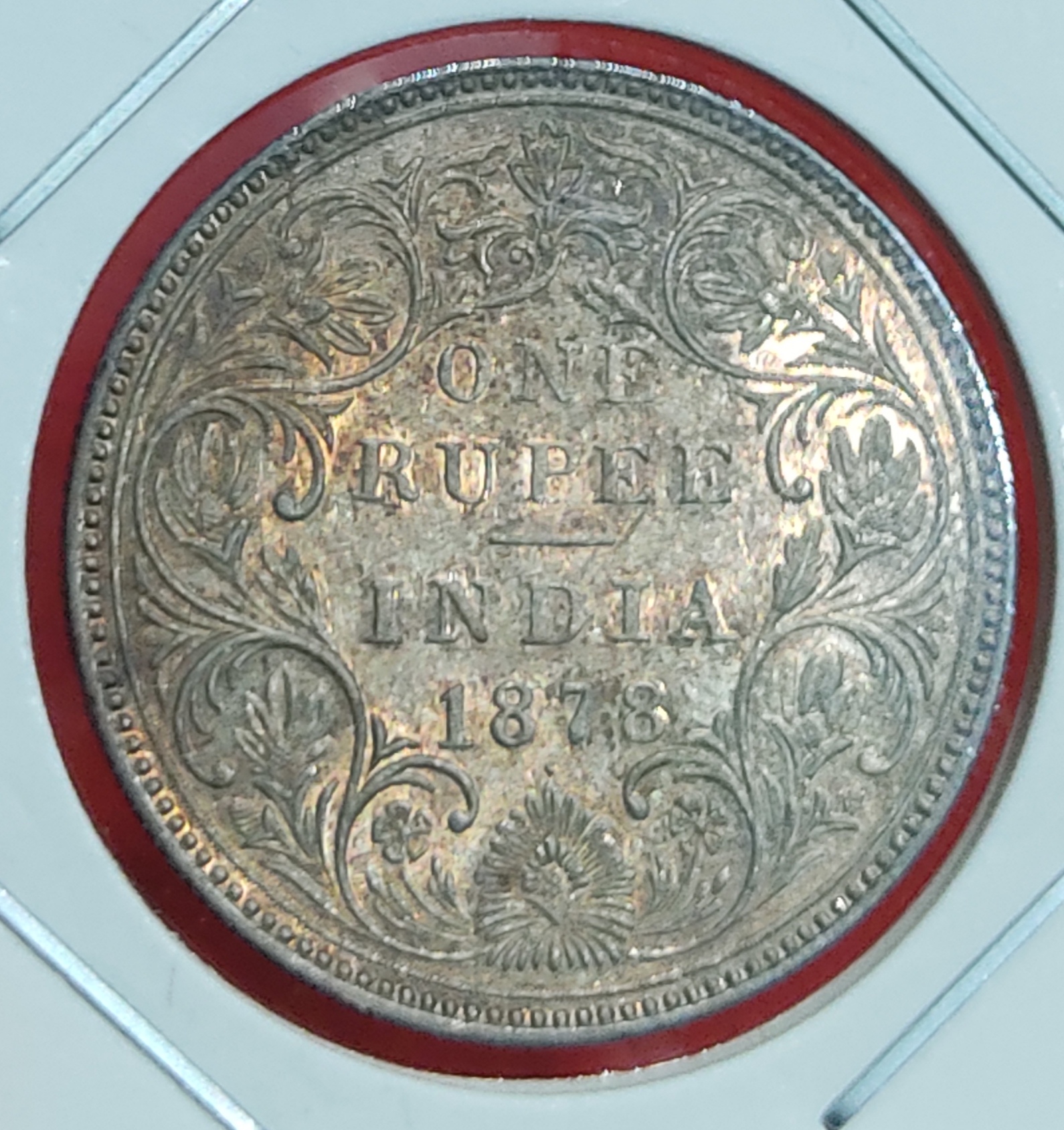 One Rupee Silver Coin Victoria Empress 1878 Bombay
