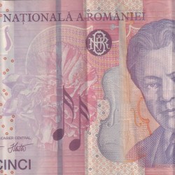 Romania 5 Lei Polymer Rare Foreign Note #B2
