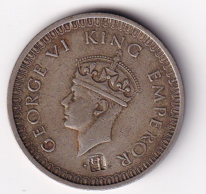 British India One Rupees 1943 George VI Rare Silver Coin#Z-180