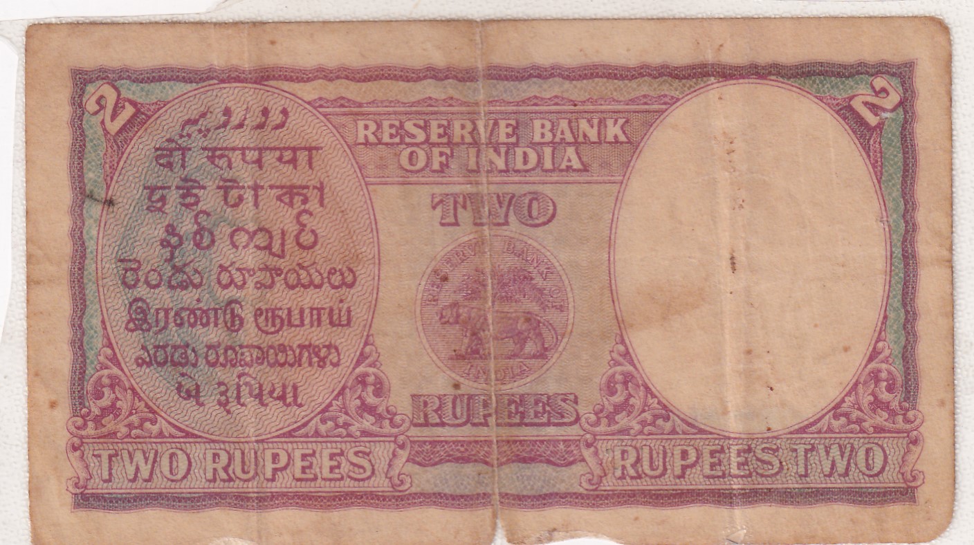 2 Rupees George VI Governor C.d.deshmukh British - India 100 % Original Lamination Note