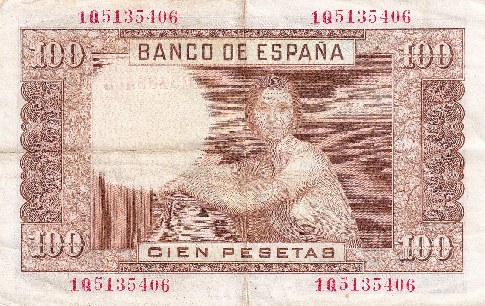 Spain 100 Pesetas Rare Note #B2