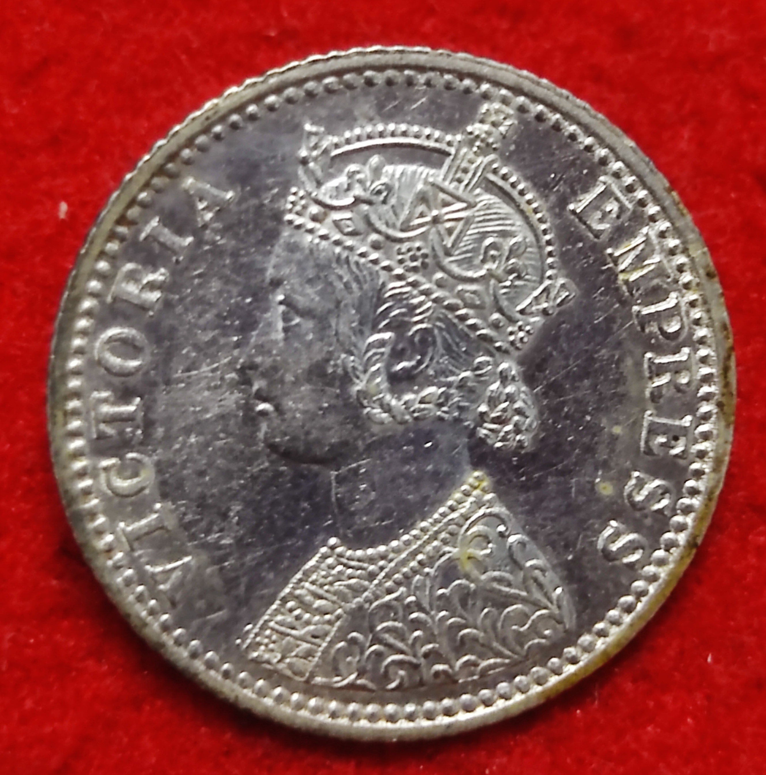 Rare 1/4 Rupee Coin Victoria Empress 1897 Bombay Mint