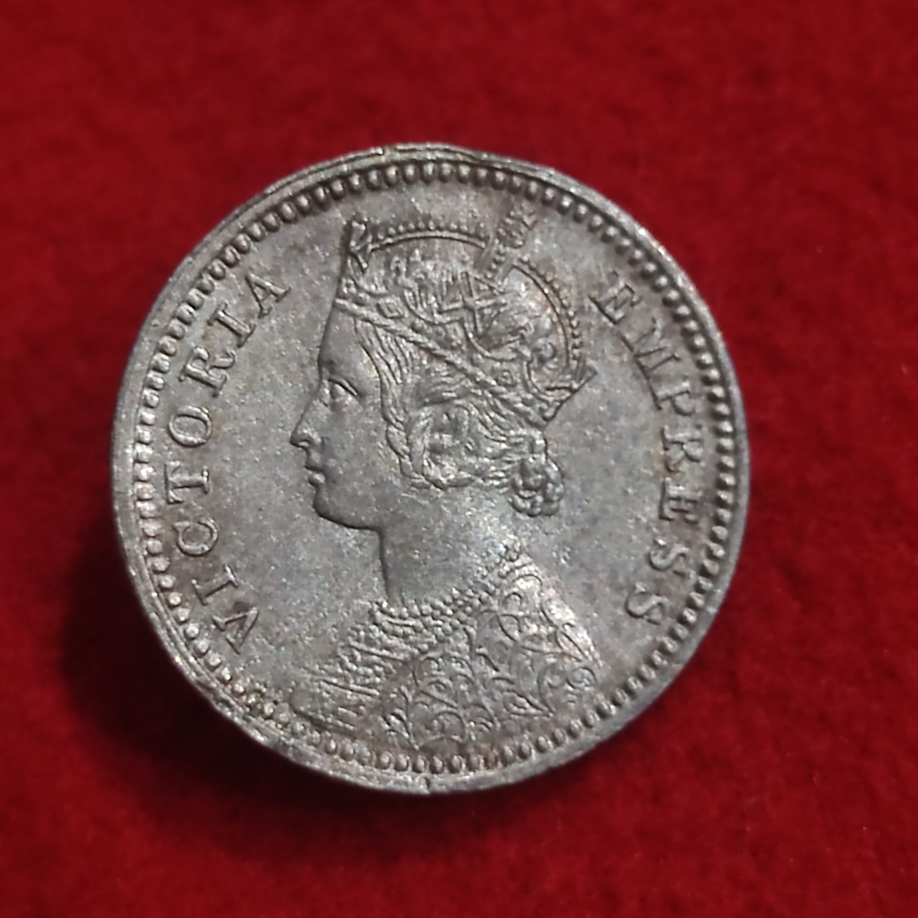 1/4 Rupee Victoria Empress 1893 Calcutta Mint