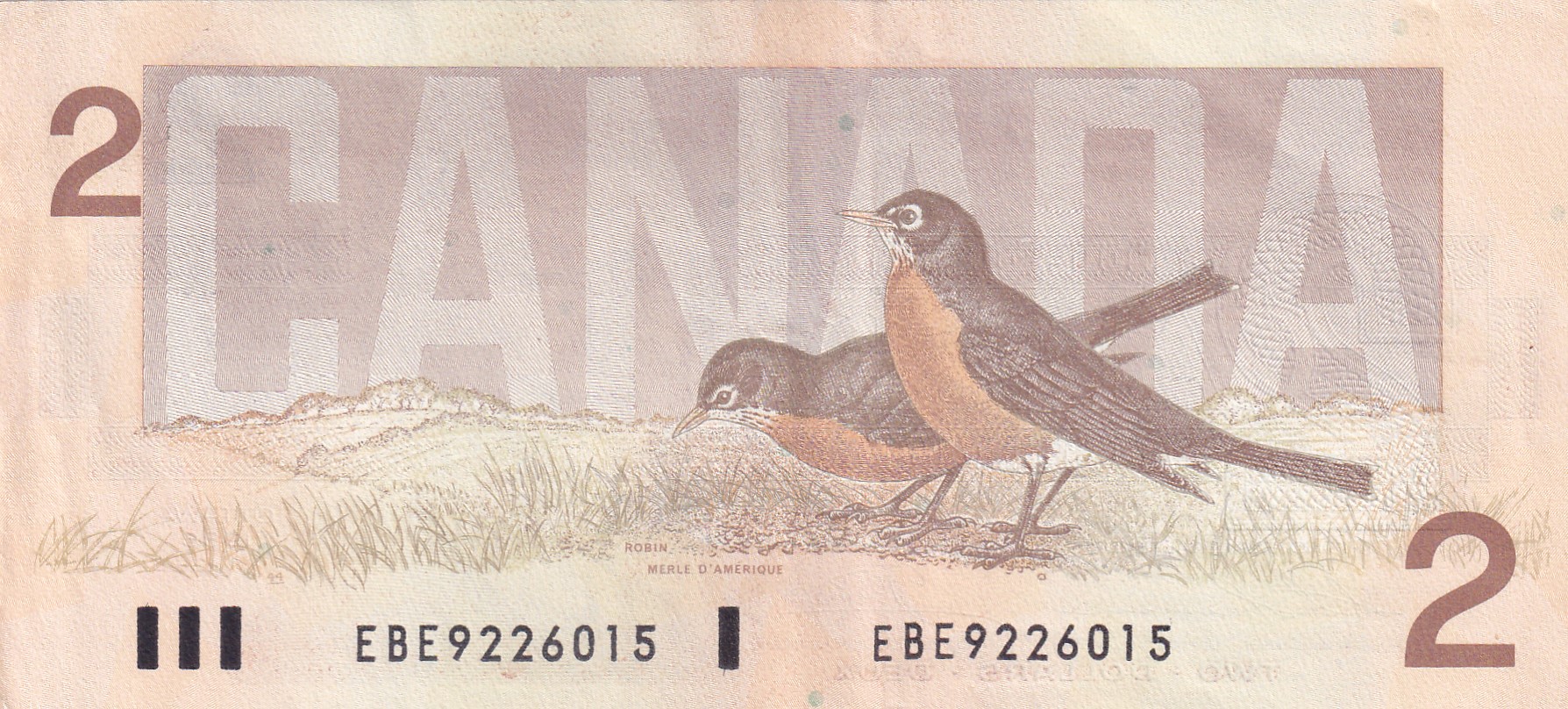 Canada 2 Dollars Rare Rare Note #B2