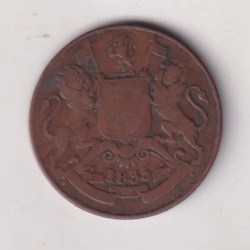 India - British ½ Anna 1835 Rare Coin