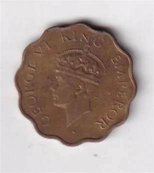 British India 1 Anna 1944 (George VI) Rare Coin