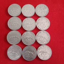 George VI One Rupee India 1947 Year Bombay Mint 7 Pcs Given British of India