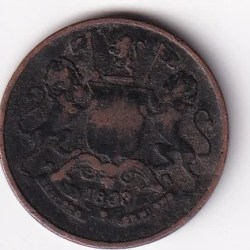 British India (Bombay Presidency) ¼ Anna Paisa 1833 Rare Coin