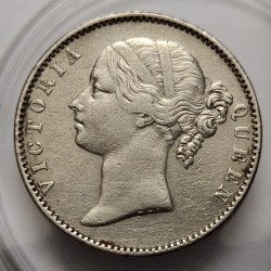 British India Victoria One Rupee 1840 WWB. Dot Divided Legend Madras Mint Silver Coin High Rare