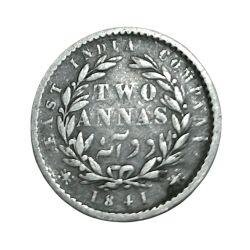 British India Silver 2 Anna's Year 1841 "EIC" Queen Divided Legend **Rare** Collectable Grade.