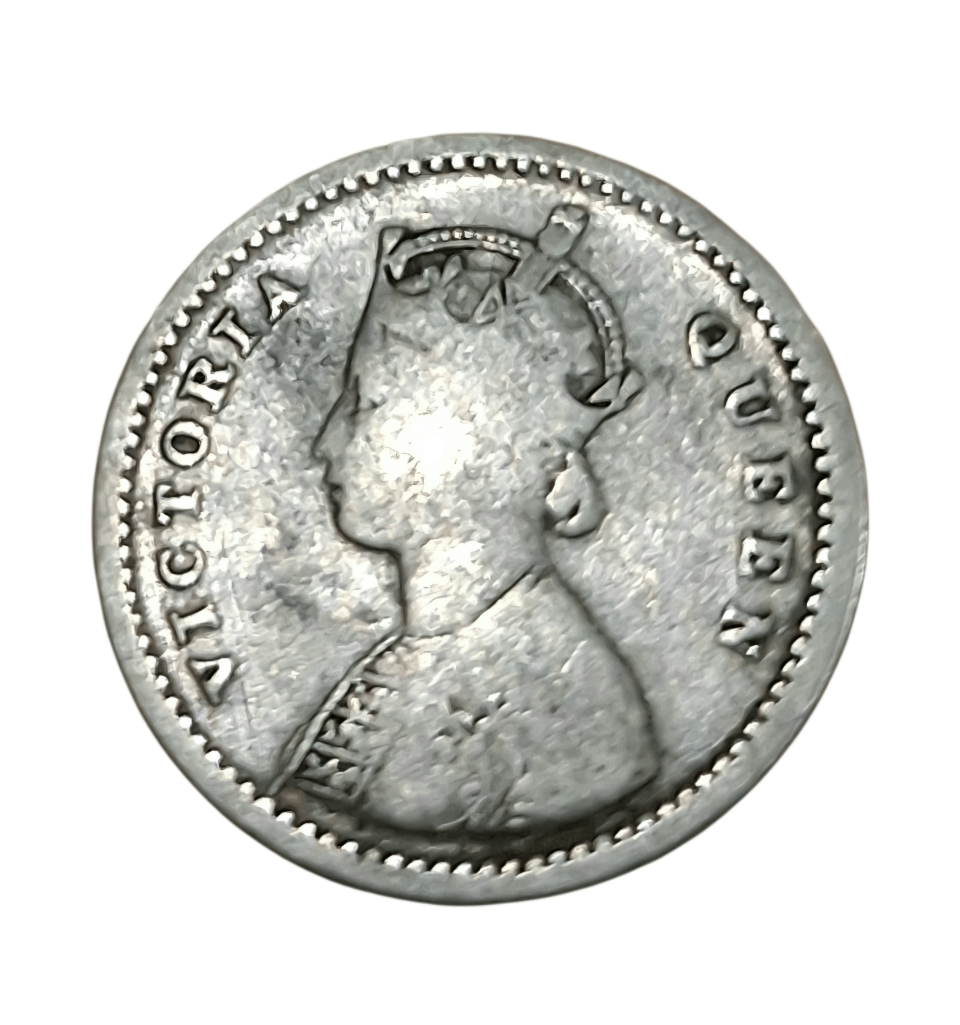 British India Silver 2 Anna's Year 1862 Queen Victoria **Scare** Collectable Grade.